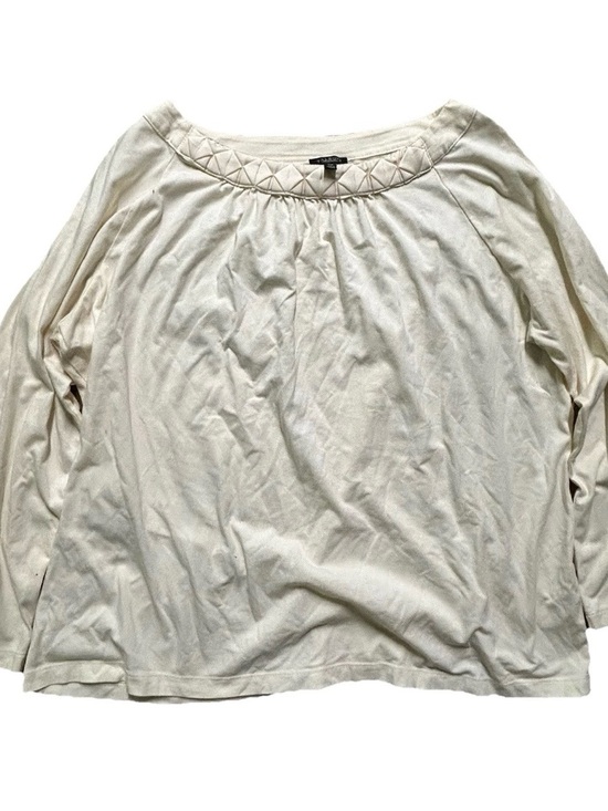 Talbots Tops - Women’s Talbots Petites Cream Long Sleeve Shirt Size 2X